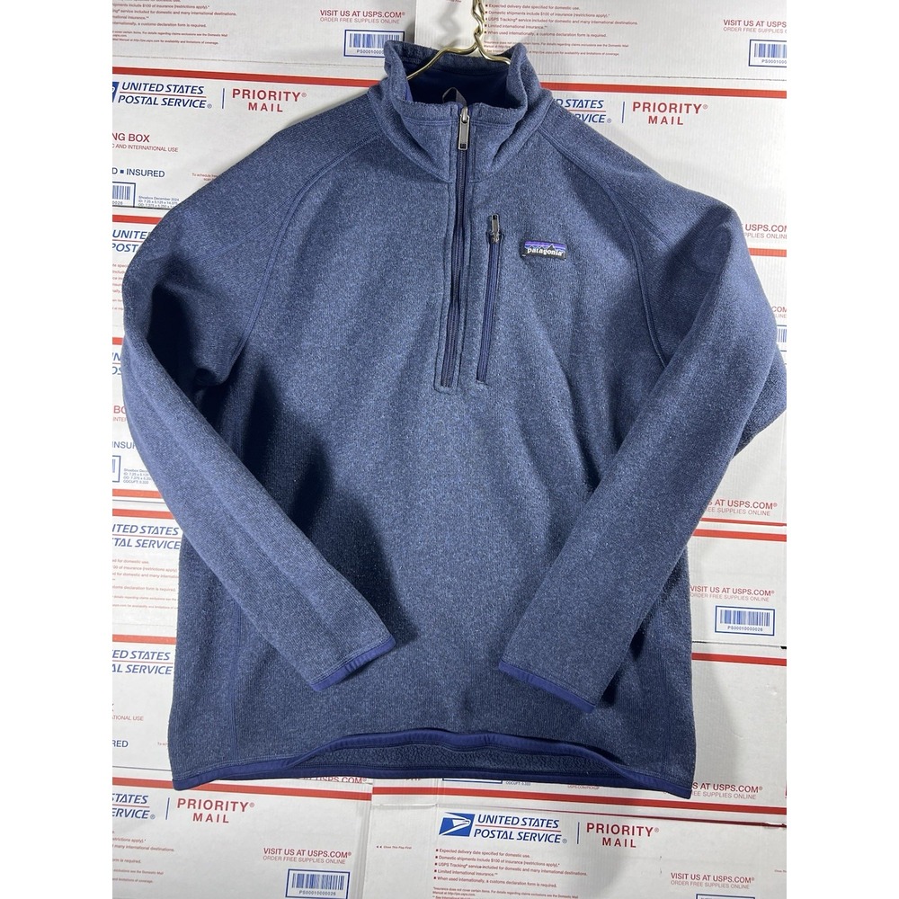 Patagonia Better Sweater 1/4 Quarter Zip Pullover Jacket Knit‎ Fleece Navy Sz L